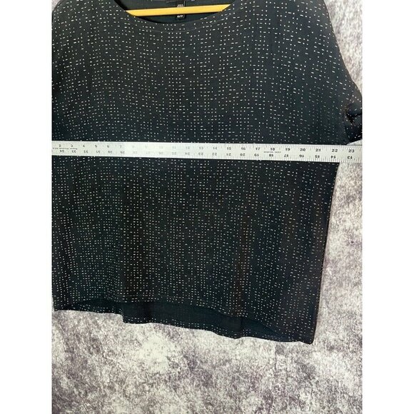 Eileen Fisher Womens Xs Morse Code Dotted Tencel Viscose Crepe Boxy Lagenlook - Picture 7 of 11